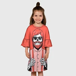 Платье клеш для девочки Skeleton, цвет: 3D-принт — фото 2