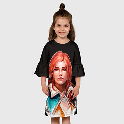 Платье клеш для девочки Трисс, цвет: 3D-принт — фото 2
