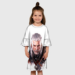 Платье клеш для девочки Геральт, цвет: 3D-принт — фото 2