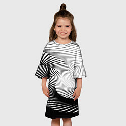 Платье клеш для девочки Оптический узор, цвет: 3D-принт — фото 2