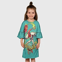 Платье клеш для девочки Червяк Джим, цвет: 3D-принт — фото 2