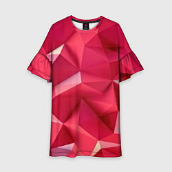 Платье клеш для девочки Розовые грани, цвет: 3D-принт