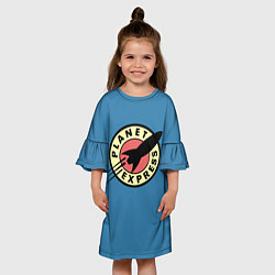 Платье клеш для девочки Planet Express, цвет: 3D-принт — фото 2
