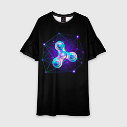 Платье клеш для девочки Space spinner, цвет: 3D-принт