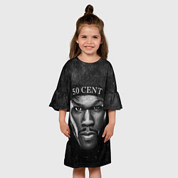 Платье клеш для девочки 50 cent: black style, цвет: 3D-принт — фото 2