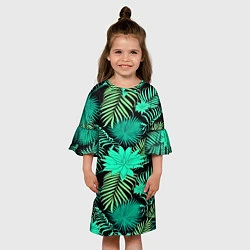 Платье клеш для девочки Tropical pattern, цвет: 3D-принт — фото 2