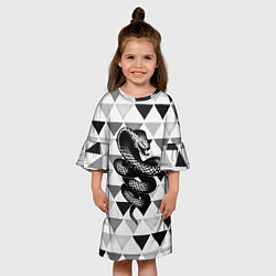 Платье клеш для девочки Snake Geometric, цвет: 3D-принт — фото 2