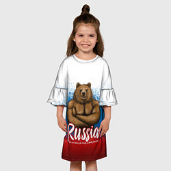 Платье клеш для девочки Russian Bear, цвет: 3D-принт — фото 2
