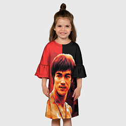 Платье клеш для девочки Брюс Ли, цвет: 3D-принт — фото 2