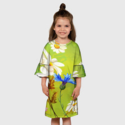 Платье клеш для девочки Цветочный мир, цвет: 3D-принт — фото 2
