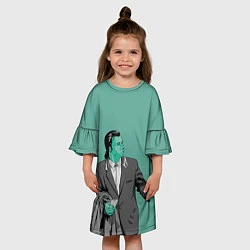 Платье клеш для девочки Недоумевающий Винсент, цвет: 3D-принт — фото 2