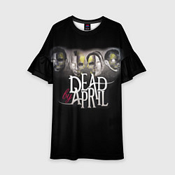 Платье клеш для девочки Dead by April: Faces, цвет: 3D-принт
