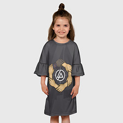 Платье клеш для девочки Linkin Park: Brotherhood, цвет: 3D-принт — фото 2