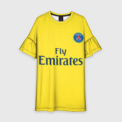 Платье клеш для девочки PSG FC: Yellow, цвет: 3D-принт
