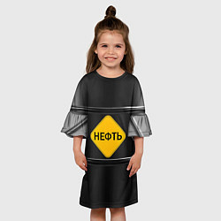 Платье клеш для девочки Нефть, цвет: 3D-принт — фото 2