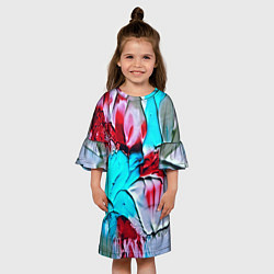 Платье клеш для девочки Акварель, цвет: 3D-принт — фото 2