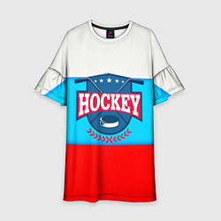 Платье клеш для девочки Hockey Russia, цвет: 3D-принт