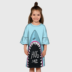 Платье клеш для девочки Shark: Hug me, цвет: 3D-принт — фото 2