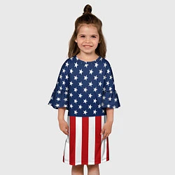 Платье клеш для девочки Флаг США, цвет: 3D-принт — фото 2