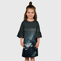 Платье клеш для девочки Stellaris, цвет: 3D-принт — фото 2