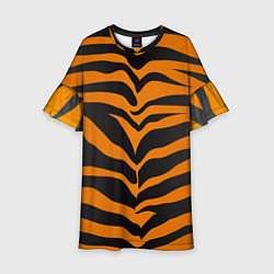 Платье клеш для девочки Шкура тигра, цвет: 3D-принт