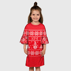 Платье клеш для девочки Новогодняя Ира, цвет: 3D-принт — фото 2