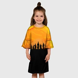 Платье клеш для девочки Red Dead Redemption: Orange Sun, цвет: 3D-принт — фото 2