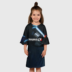 Платье клеш для девочки Mass Effect N7, цвет: 3D-принт — фото 2