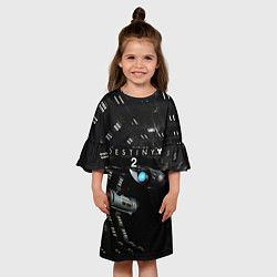 Платье клеш для девочки Destiny 2: Dark Galaxy, цвет: 3D-принт — фото 2