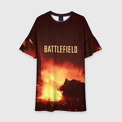 Платье клеш для девочки Battlefield War, цвет: 3D-принт