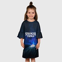 Платье клеш для девочки Stranger Things: Road Light, цвет: 3D-принт — фото 2