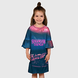 Платье клеш для девочки Stranger Things: Pink Heaven, цвет: 3D-принт — фото 2