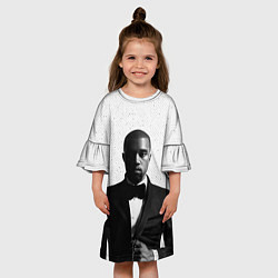 Платье клеш для девочки Kanye West: Halftone, цвет: 3D-принт — фото 2