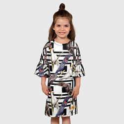 Платье клеш для девочки Попугаи Какаду, цвет: 3D-принт — фото 2
