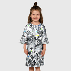 Платье клеш для девочки Бриллиантовое мерцание, цвет: 3D-принт — фото 2