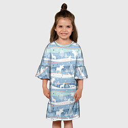 Платье клеш для девочки Зимний мотив, цвет: 3D-принт — фото 2