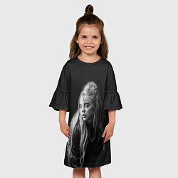 Платье клеш для девочки Billie Eilish: Black Fashion, цвет: 3D-принт — фото 2