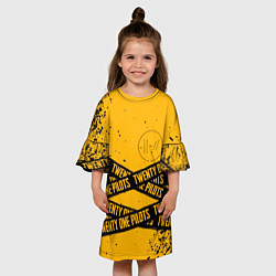 Платье клеш для девочки 21 Pilots: Yellow Levitate, цвет: 3D-принт — фото 2
