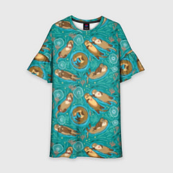 Детское платье Весёлые выдры - семейство