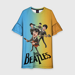 Платье клеш для девочки The Beatles - world legend, цвет: 3D-принт