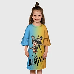 Платье клеш для девочки The Beatles - world legend, цвет: 3D-принт — фото 2