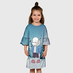 Платье клеш для девочки Sans Winter, цвет: 3D-принт — фото 2