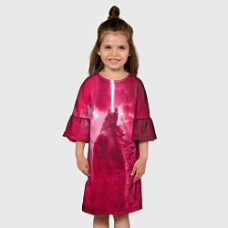 Платье клеш для девочки Red Godzilla, цвет: 3D-принт — фото 2