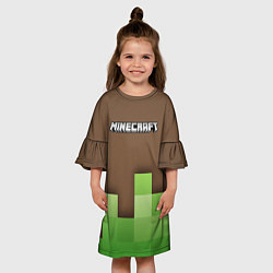 Платье клеш для девочки Minecraft - Логотип, цвет: 3D-принт — фото 2