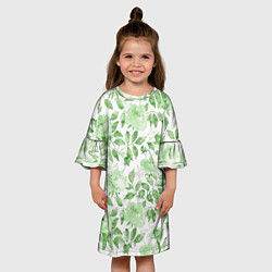 Платье клеш для девочки Пышная растительность, цвет: 3D-принт — фото 2