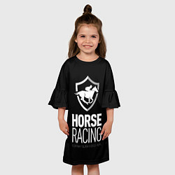 Платье клеш для девочки Horse racing, цвет: 3D-принт — фото 2
