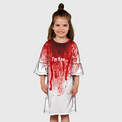Платье клеш для девочки Im fine halloween, цвет: 3D-принт — фото 2