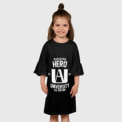 Платье клеш для девочки My Hero Academia белый лого, цвет: 3D-принт — фото 2