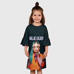 Платье клеш для девочки BILLIE EILISH, цвет: 3D-принт — фото 2