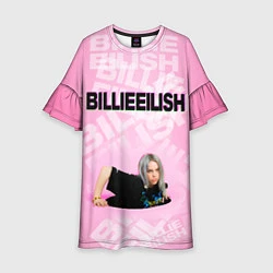 Платье клеш для девочки Billie Eilish: Pink Mood, цвет: 3D-принт
